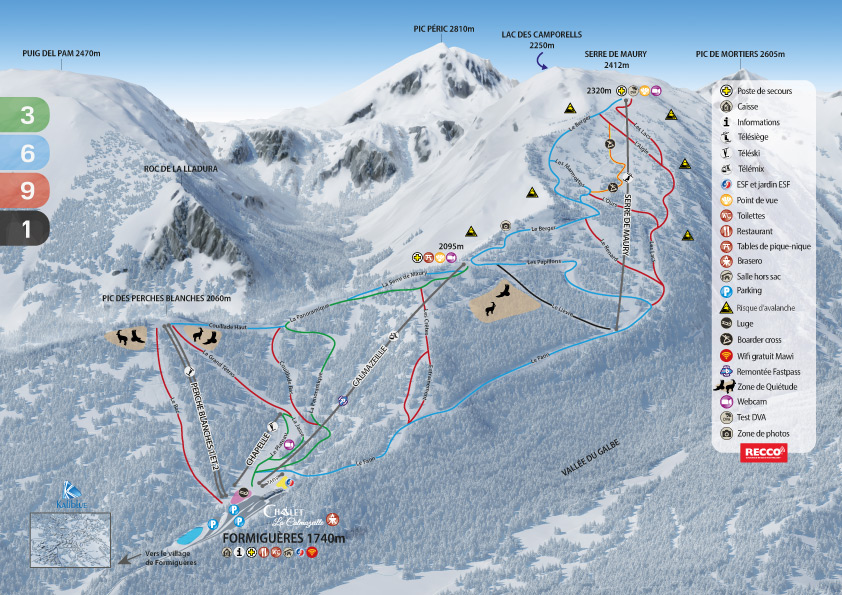 Plan des pistes Formigueres