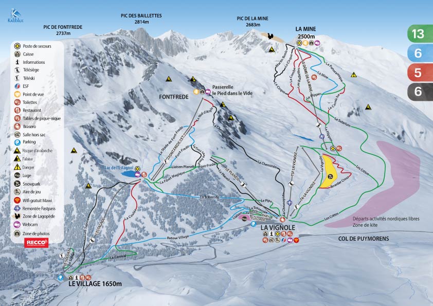 Plan des pistes Porté-Puymorens